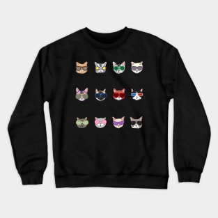 Sunglasses Cats Stickers Crewneck Sweatshirt